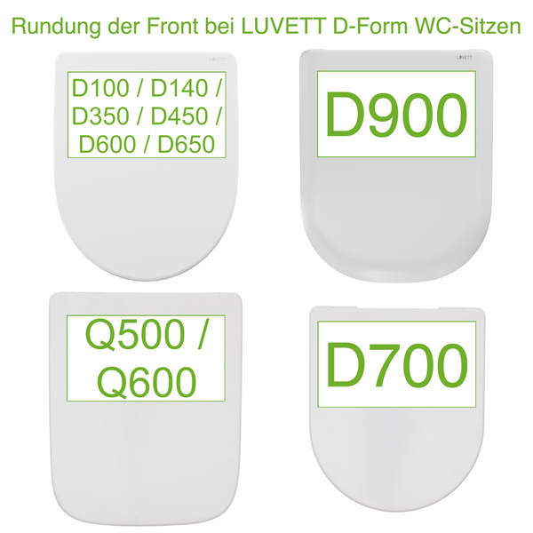 Kompakter WC-Sitz D700 Weiß D-Form mit Absenkautomatik u.a. Duravit ME by Starck, Laufen Pro