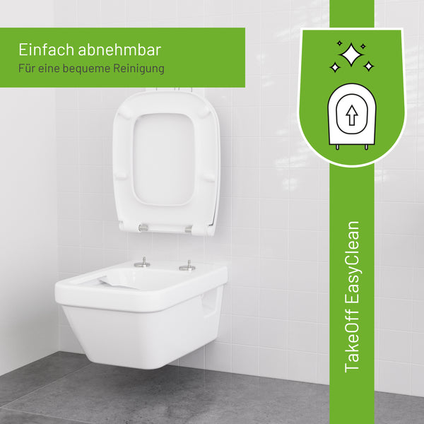 WC-Sitz D260 D-Form Weiß mit Absenkautomatik, u.a. für Duravit D-Code